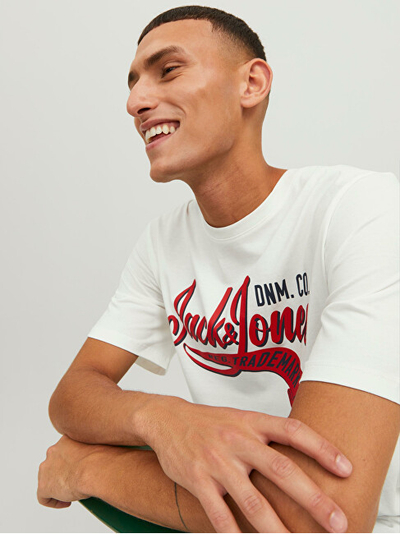 Maicë Jack&Jones JJELOGO Standard Fit 12233594 Cloud Dancer
