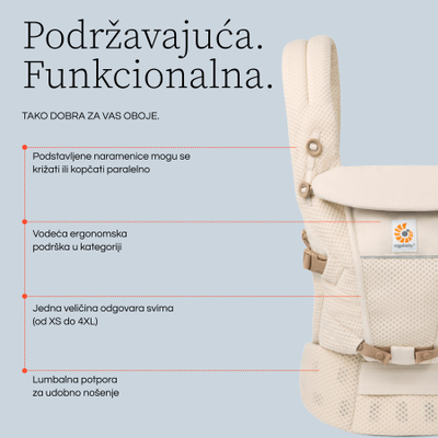 Mbajtëse bebe Ergobaby Adapt SoftFlex Mesh, ergonomike, grafit gri