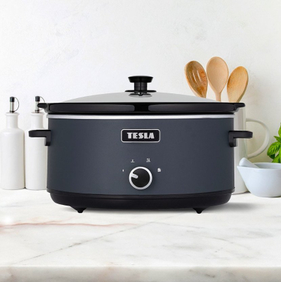 Tенџере за бавно готвење TESLA SlowCook S500, 5l, 2 нивоа на температура, инокс