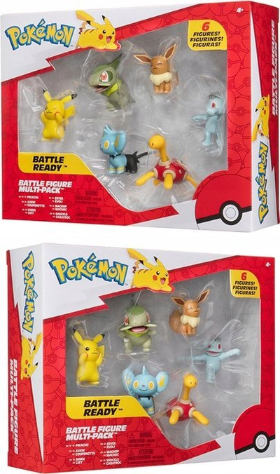 Set figura luftarake Pokémon Jazwares Battle Figure 6 Pack, 2", 6 copë, multicolor