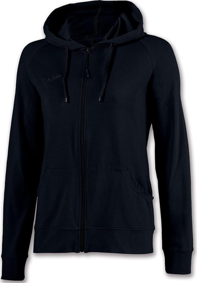 Hanorak Joma Corinto Full Zip për çuna 12-14 vjeç, pambuk, i zi