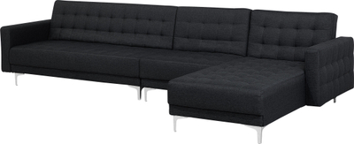Kauç modular ABERDEEN, shtrat dopio, me ottoman, gri grafit