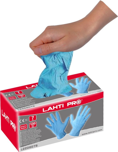 Doreza nitrili Lahti Pro, madhësia 7 S, 100 copë, blu