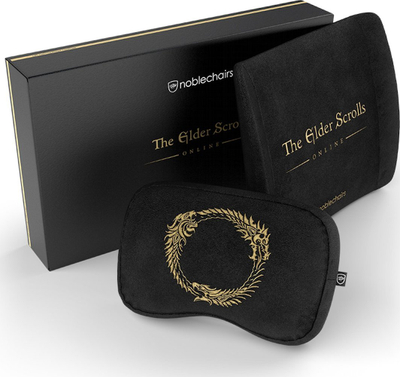 Set jastëkësh memory foam noblechairs The Elder Scrolls Online, për qafë edhe shpinë, i zi