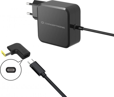 Adapter DC në USB C Conceptronic ABBY15PC05, për Lenovo Slim Tip, 18–20V, i zi