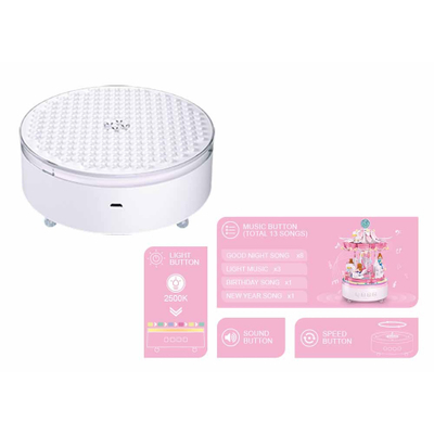 Set ndërtimi Sluban Music Box Carousel M38-B1171, 566 pjesë, me muzikë dhe drita, rozë