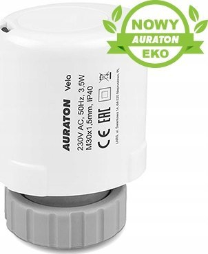 Aktuator termik Auraton Vela 638, 230V, filetë M30x1.5, i bardhë