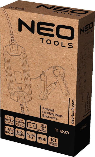 Karikues baterie Neo Tools Automatic Charger 10A, 160W, 6V 12V, i zi