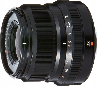Objektiv Fujifilm XF 23mm F2 R WR, aperturë f/2, rezistent ndaj motit, i zi
