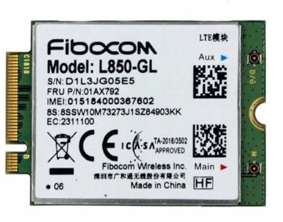 Modul LTE Lenovo Fibocom L850-GL, 4G, M.2, jeshil