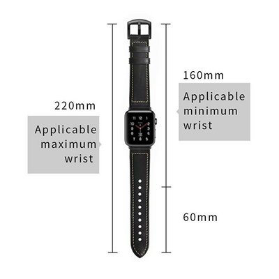 Rrip lëkure 4wrist për Apple Watch - 42/44/45/49 mm, i zi