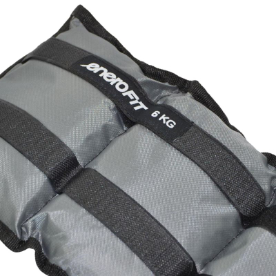 Pesha për kyçe EB Fit, set 2x6kg, për duar edhe këmbë, gri