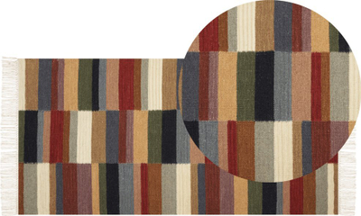 Tapet leshi MUSALER Wool Kilim, 80 x 150 cm, shumëngjyrësh