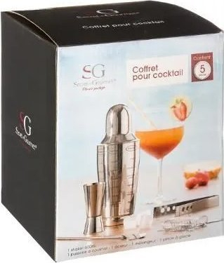 Set koktejesh Secret Du Gourmet Deluxe, 5 pjesë, çelik inox, argjendi