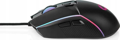 Mouse gaming Nedis GMWD200BK, me kabllo, 7200 dpi, RGB, i zi