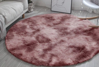 Tapet Shaggy Round Ombre, 100 cm, poliestër, vjollcë rozë