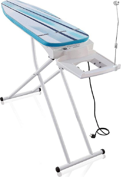 Desk hekurosje Leifheit Air Active Express M Plus, me sipërfaqe aktive me ajër, mbajtëse hekuri, blu me të bardhë
