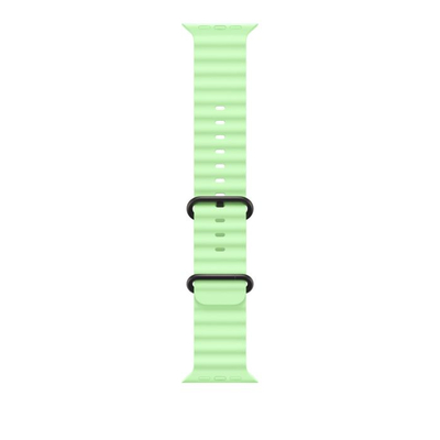 Apple Watch 49mm Band, Neon Green Ocean Band, Black Titanium Finish