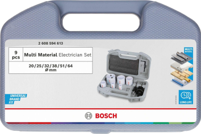 Set sharra rrethore Bosch Professional 2608594613, 9 pjesë, 20-64mm
