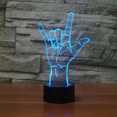 Lampë dekorative Rock'n Roll 3D LED, RGB, me telekomandë, e zezë