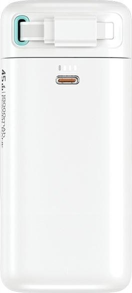 Powerbank Usams, 18000mAh, PD 45W, me kabllo Lightning tërheqëse, i bardhë