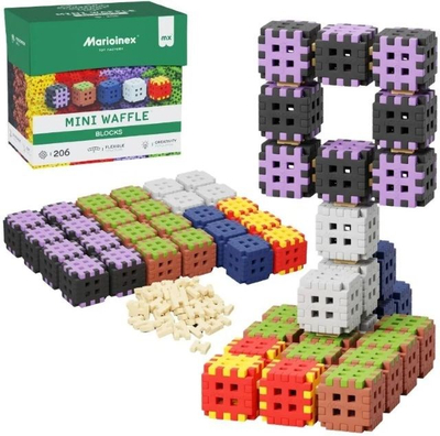 Lodra ndërtimi Marioinex Mini Waffle Blocks, 206 pjesë, shumëngjyrëshe