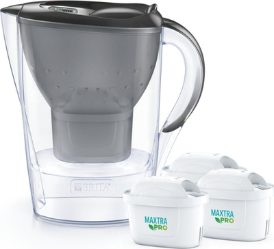 Кана за филтрирање вода Brita Marella, 1.4L, 3 филтри Maxtra Pro, сива