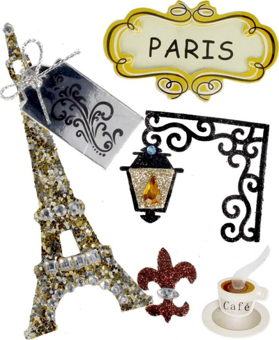 Ngjitëse dekorative Craft with Fun Paris, set 5 copë, shumëngjyrëshe