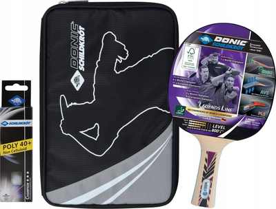 Reket pingpongu Donic Legends 800, 3 në 1 set, me çantë