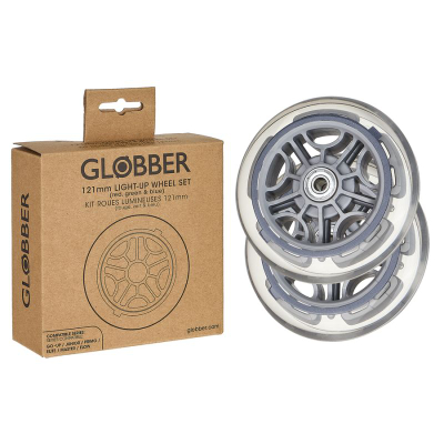 Set rrota trotineti Globber Light-Up, ABEC 5, ndriçuese, transparente