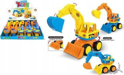 Играчка ескаватор Tops Truck, пластика, 19 cm, шарен