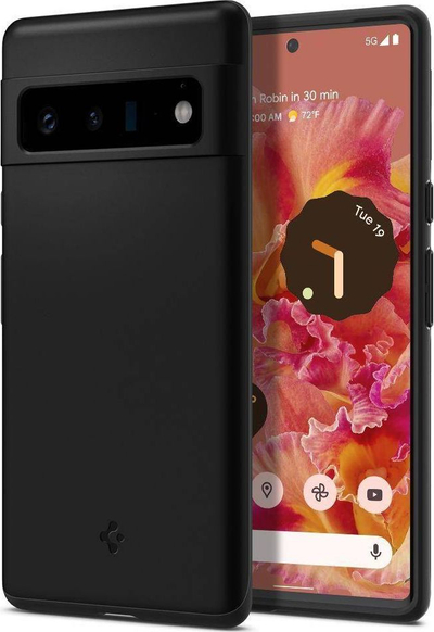 Mbulesë telefoni Spigen Thin Fit për Google Pixel 6 Pro, TPU edhe polikarbonat, e hollë, e zezë