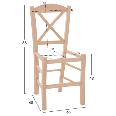 Karrige kafeneje Auggie druri 40×48×88 cm (HM5577.02)