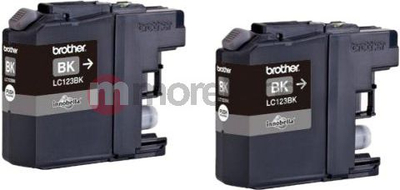 Kartrid boje Brother LC123BKBP2, origjinal, set 2 copa, e zezë