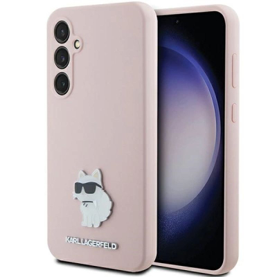 Mbulesë telefoni Karl Lagerfeld Choupette, silikon i lëngshëm, për Samsung Galaxy S23 FE, rozë