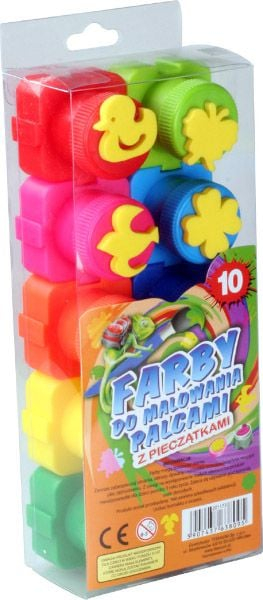 Bojë gishtash Titanum Finger Paints, set me 10 ngjyra, 15 ml