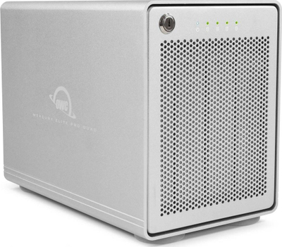 Kuti e jashtme disqesh OWC Mercury Elite Pro Quad, 4 vende për disqe, USB C, ngjyrë argjendi