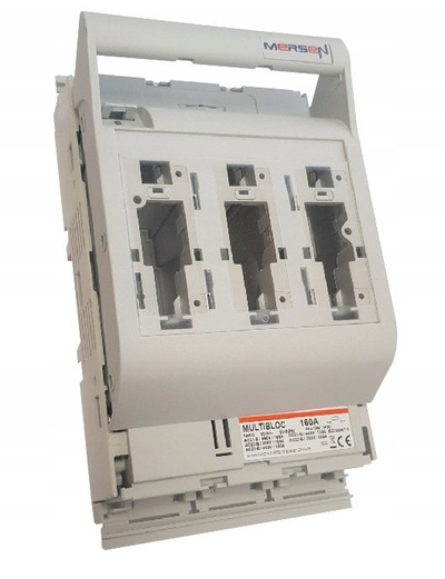 Çelës shkëputës me siguricë Mersen MULTIBLOC 2.030.000, NH madhësia 00, 160A 3 pol, i bardhë