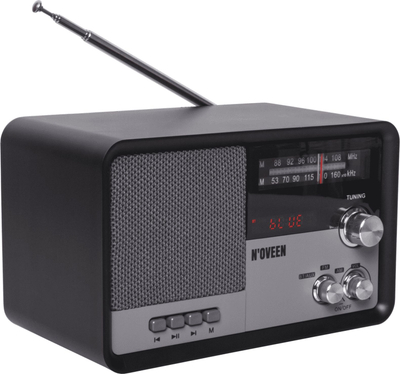Radio portative Noveen Construction Battery, Bluetooth, USB Micro SD, e zezë