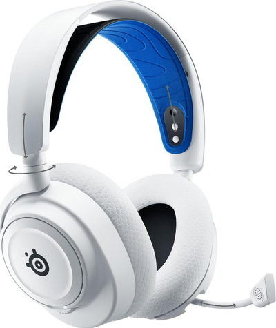 Слушалки за гејминг SteelSeries Arctis Nova 7P Wireless, 2.4GHz и Bluetooth, 38 часа батерија, бели