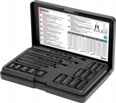 Set ekstraktorësh bulonash KS Tools 150.1305, 25 copë, në kuti plastike, i zi