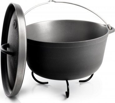 Tenxhere gize GSI Outdoors Litecast Dutch Oven, 7Qt, për kamping, e zezë