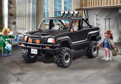 Lodër PLAYMOBIL Back to the Future 70633, kamionçina pickup e Martyt, set me figura, e zezë