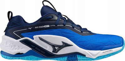 Atlete hendbolli Mizuno Wave Stealth Neo, shollë jo-shqipëse, për sallë, blu