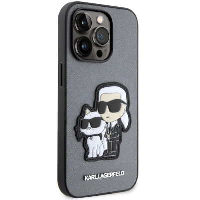 Mbulesë telefoni Karl Lagerfeld Original, për iPhone 14 Pro 6.1", hardcase TPU, argjendi