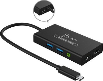 Video Capture Hub J5create JVA01-N, USB-C, 1080p, 4K HDMI