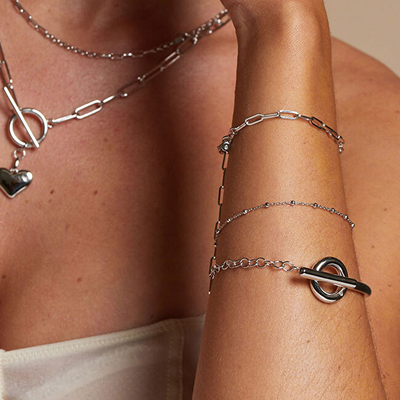 Byzylyk për femra Hot Diamonds Linked DL703, i argjendtë