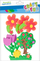 Stickers dekorativë shkumëze Craft With Fun CF, forma pemë dhe lule, set 12 copë, shumëngjyrëshe