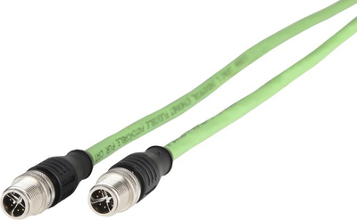 Kabllo industriale M12, 5m, 8 pin, IP, jeshile