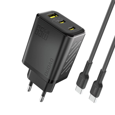 Karikues muri Dudao A29CEU GaN, 65W, 2x USB C 1x USB A, i zi